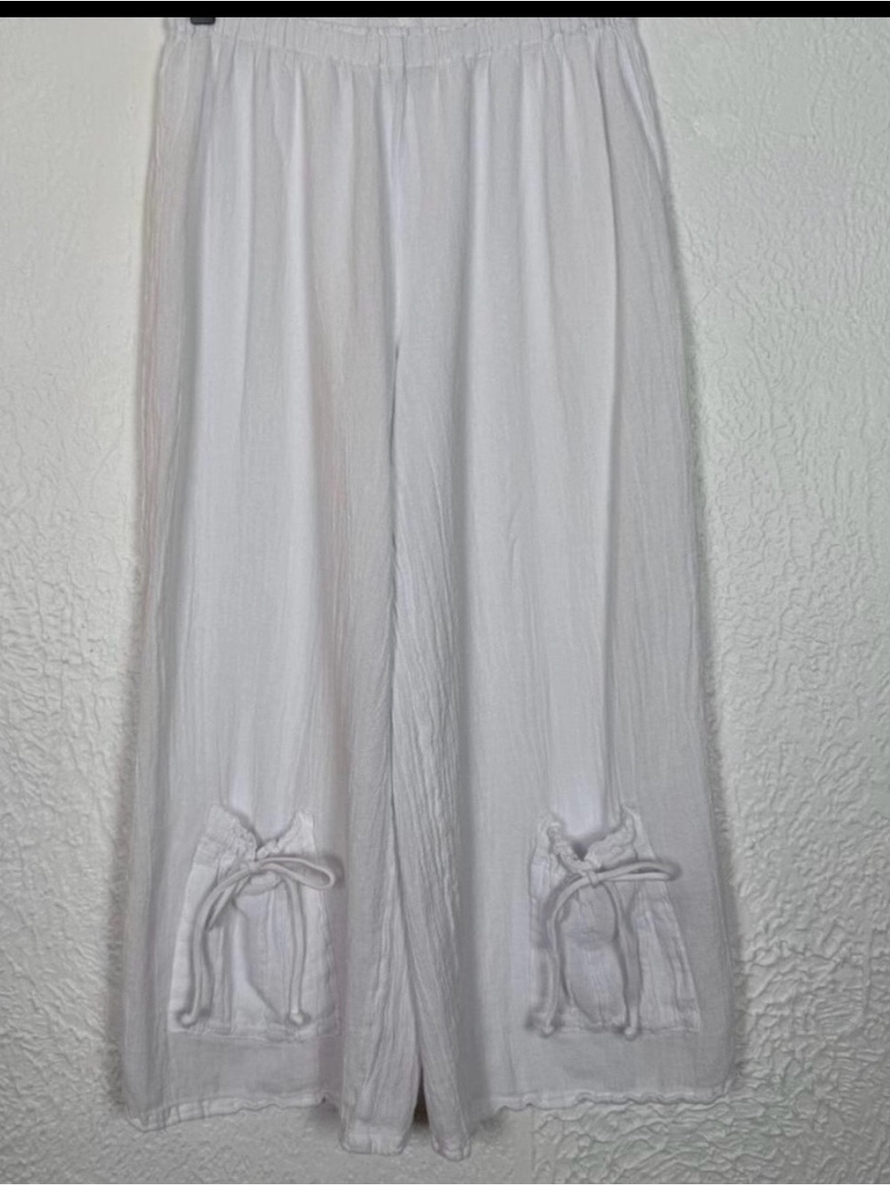Oh My Gauze Sammy White Cotton Wide Leg Crop Pants Women's Size 1 / Small